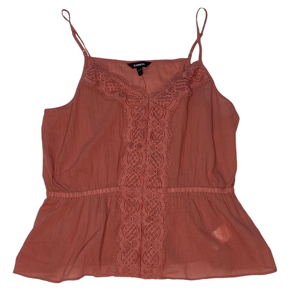 Express cami peplum lace top Large NWT